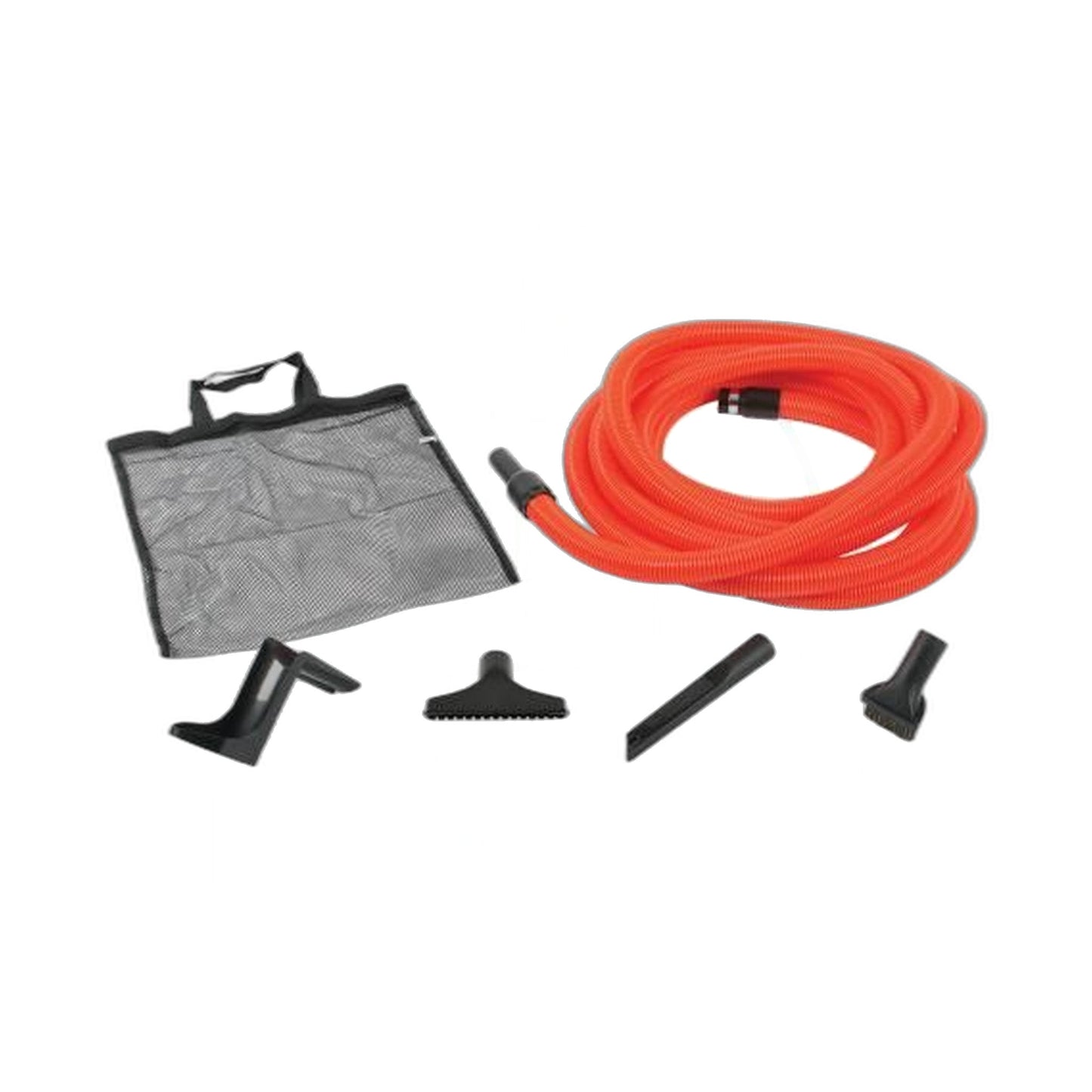30 ft Orange Garage Vacuum Hose Kit with Tools & Hanger