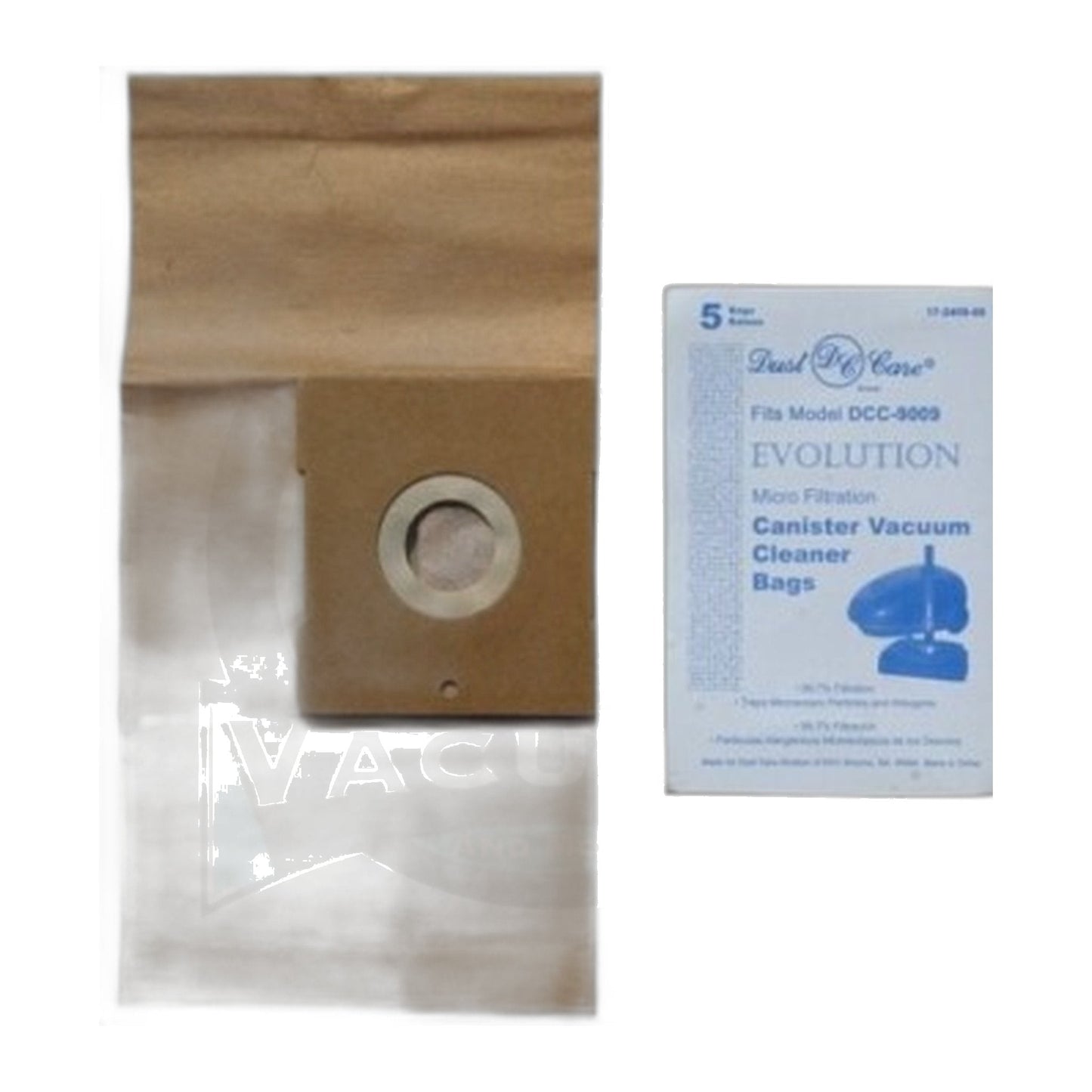 DustCare DCC-9009 Paper Vacuum Bags, 5-Pack