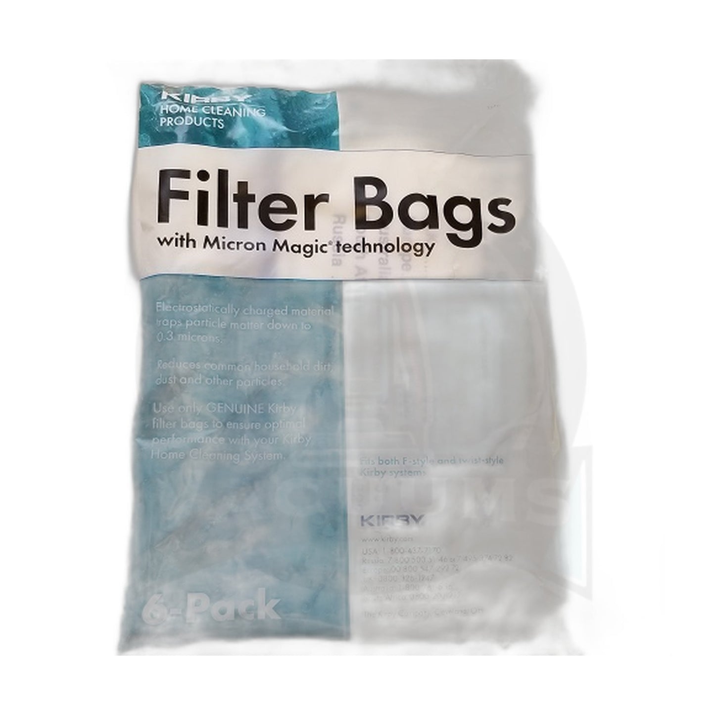 Kirby Type F Micro Allergen Synthetic Bags 6-Pack (Fits Twist & Sentria)