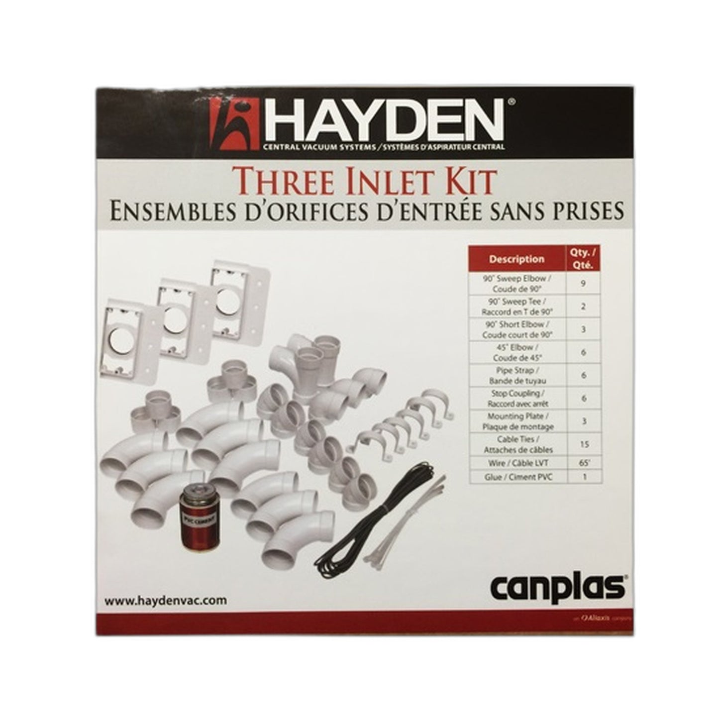 Hayden 3-Inlet SuperValve Kit, #33213 Square Door, White