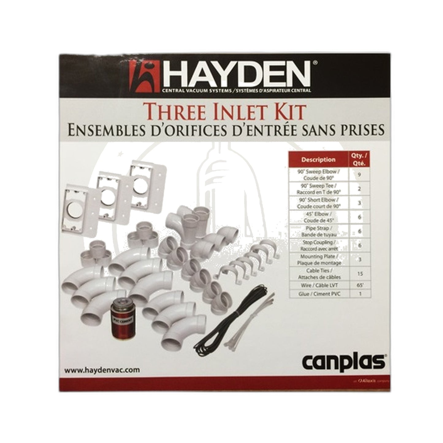 Hayden 3-Inlet SuperValve Kit, #33213 Square Door, White