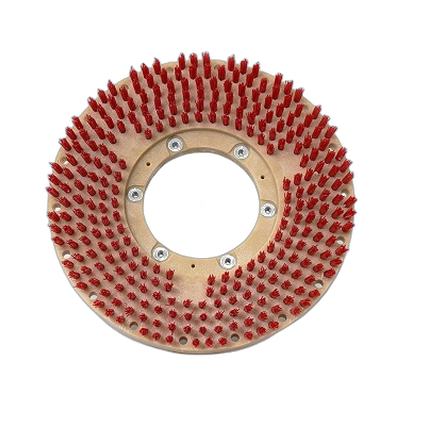 Commercial Buffer Pad Holder 15" with Red Brushes - Floor Machine Driver