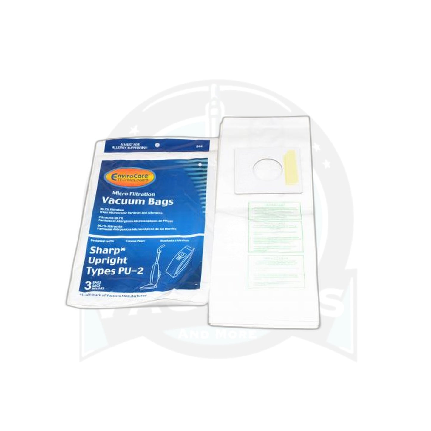 Sharp PU-2 Micro Upright Paper Bags - Fits Almost All Sharp Uprights, 3 Pack - Sharp