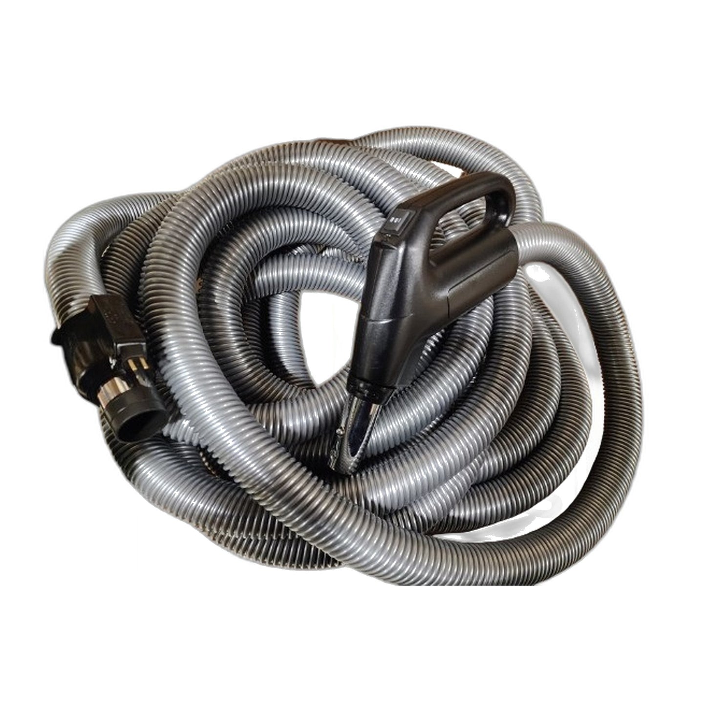 Plastiflex 35 ft Dual-Voltage Direct-Connect Central Vacuum Hose, Silver