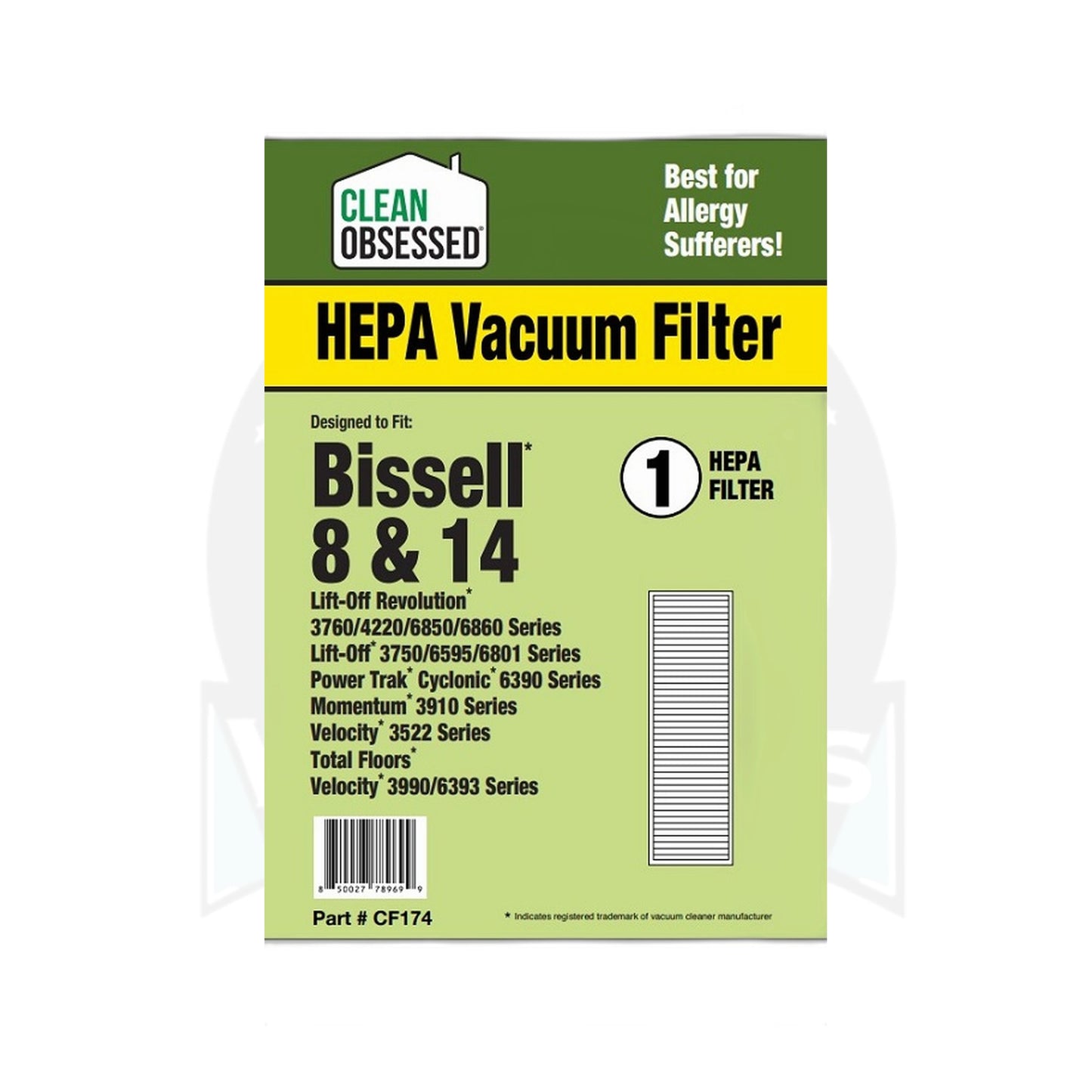 Clean Obsessed Bissell Style 8/14 HEPA Filter with Charcoal