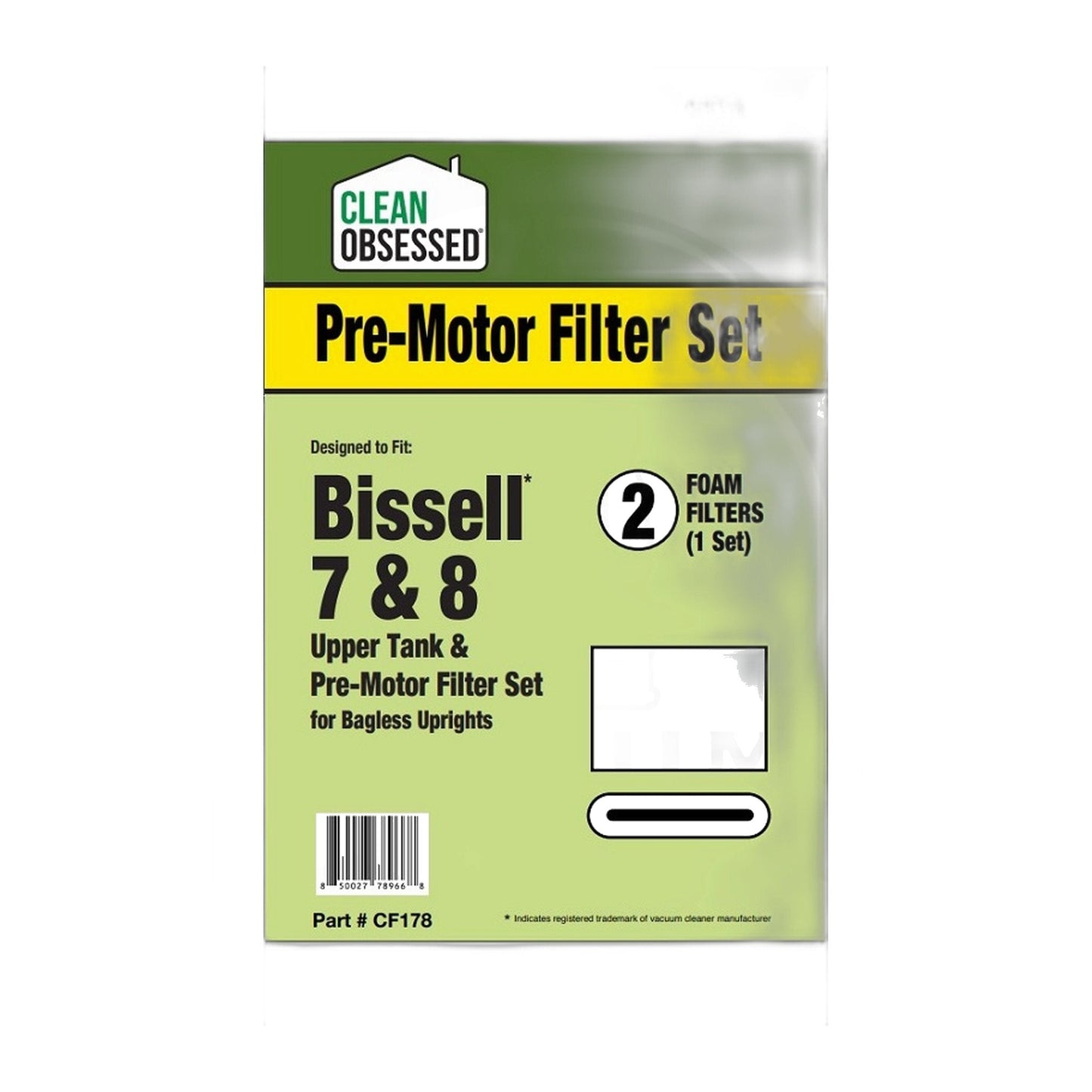 Clean Obsessed Bissell Style 7 & 8 Upper Tank & Pre-Motor Filter Set