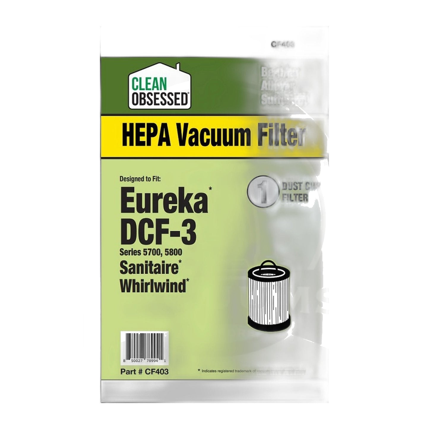Eureka DCF-3 Dirt Cup HEPA Filter for 5700 / 5800 (Replacement)