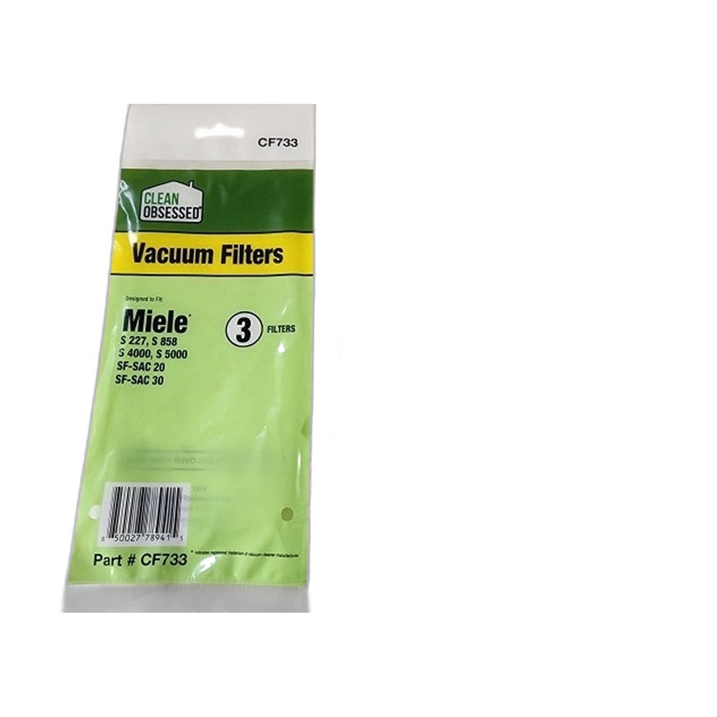 Clean Obsessed Super Air Clean Filters for Miele, 3-Pack (SF-SAC 20/30)