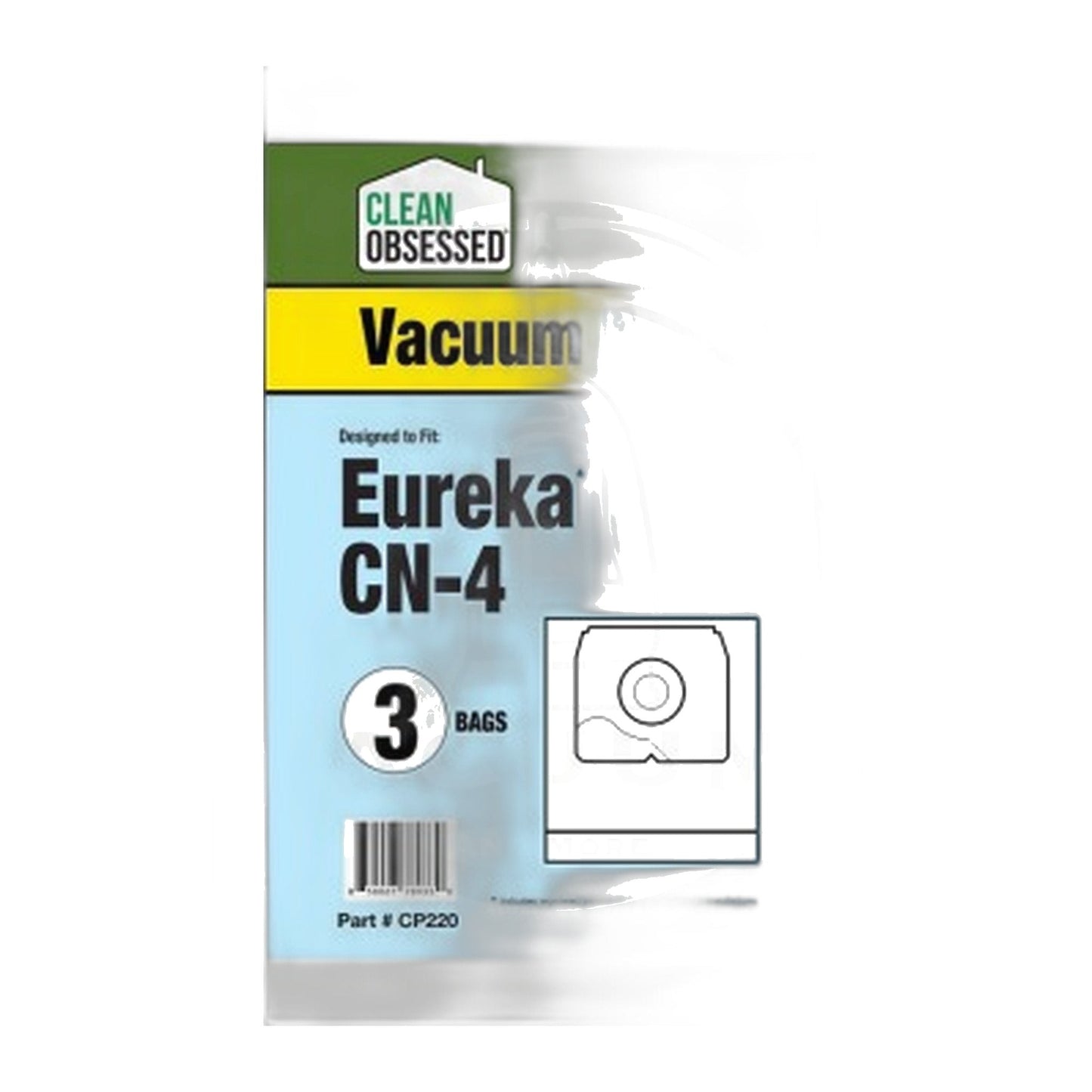 Clean Obsessed Type CN-4 Micro Paper Vacuum Bags for Eureka (3-Pack)