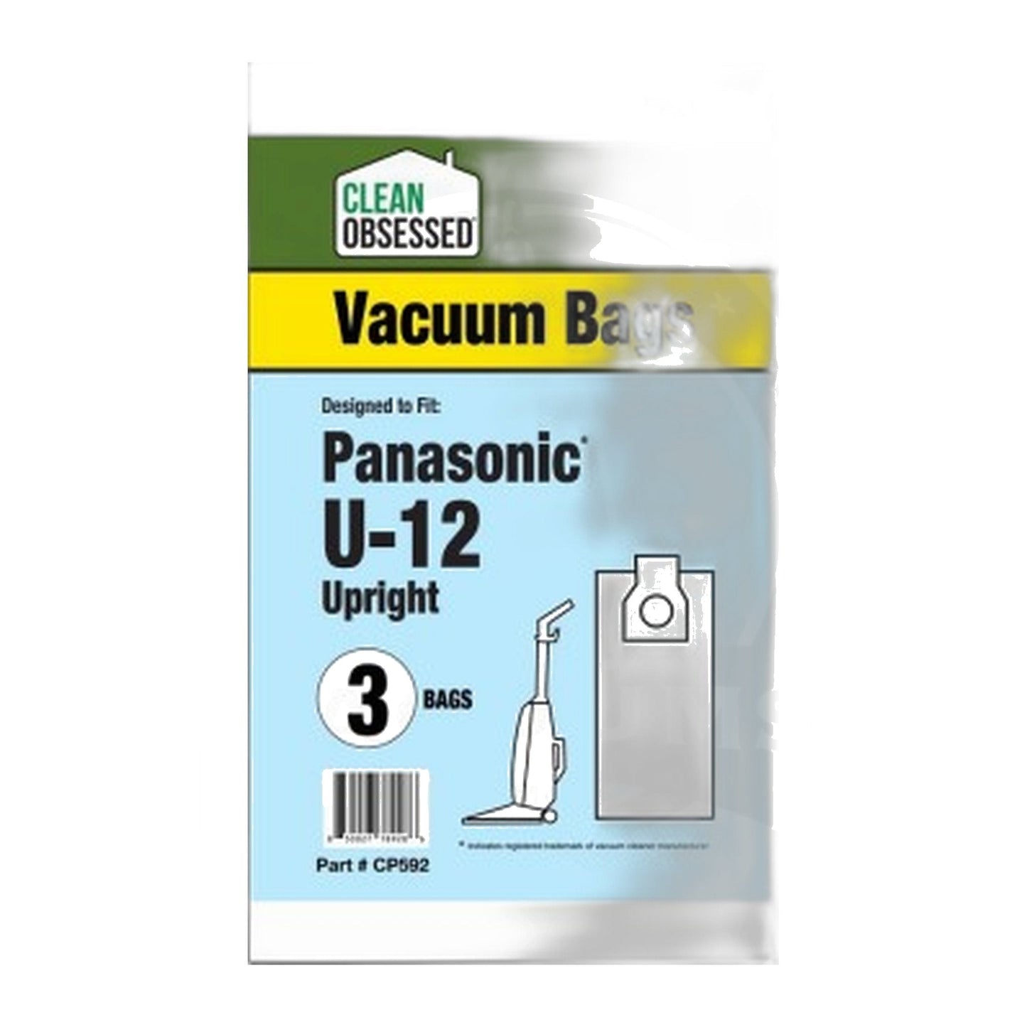 Clean Obsessed Panasonic Type U-12 Micro Paper Vacuum Bags (3-Pack)