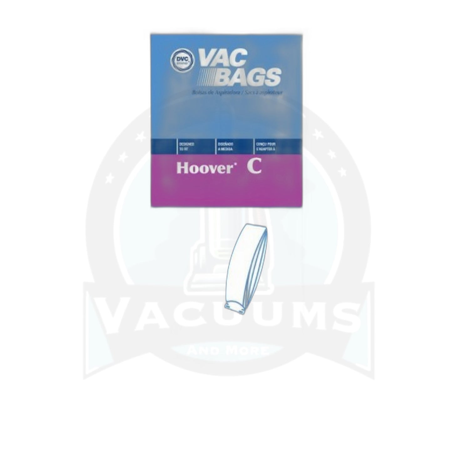 Hoover Type C DVC Single-Wall Paper Vacuum Bags, 4-Pack