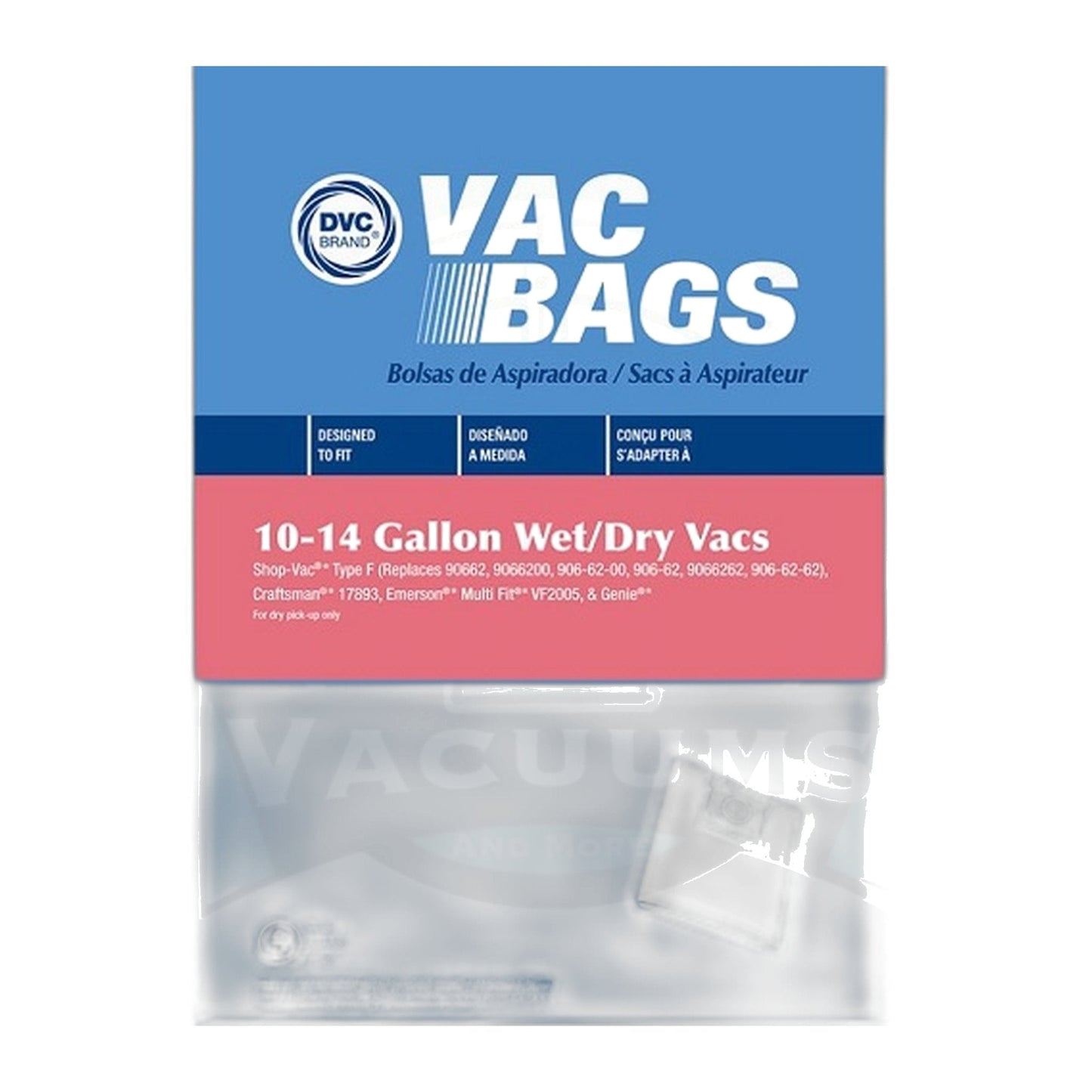 DVC Collection Bags for Shop Vac 10-14 Gallon Wet/Dry Vacuums, 3-Pack