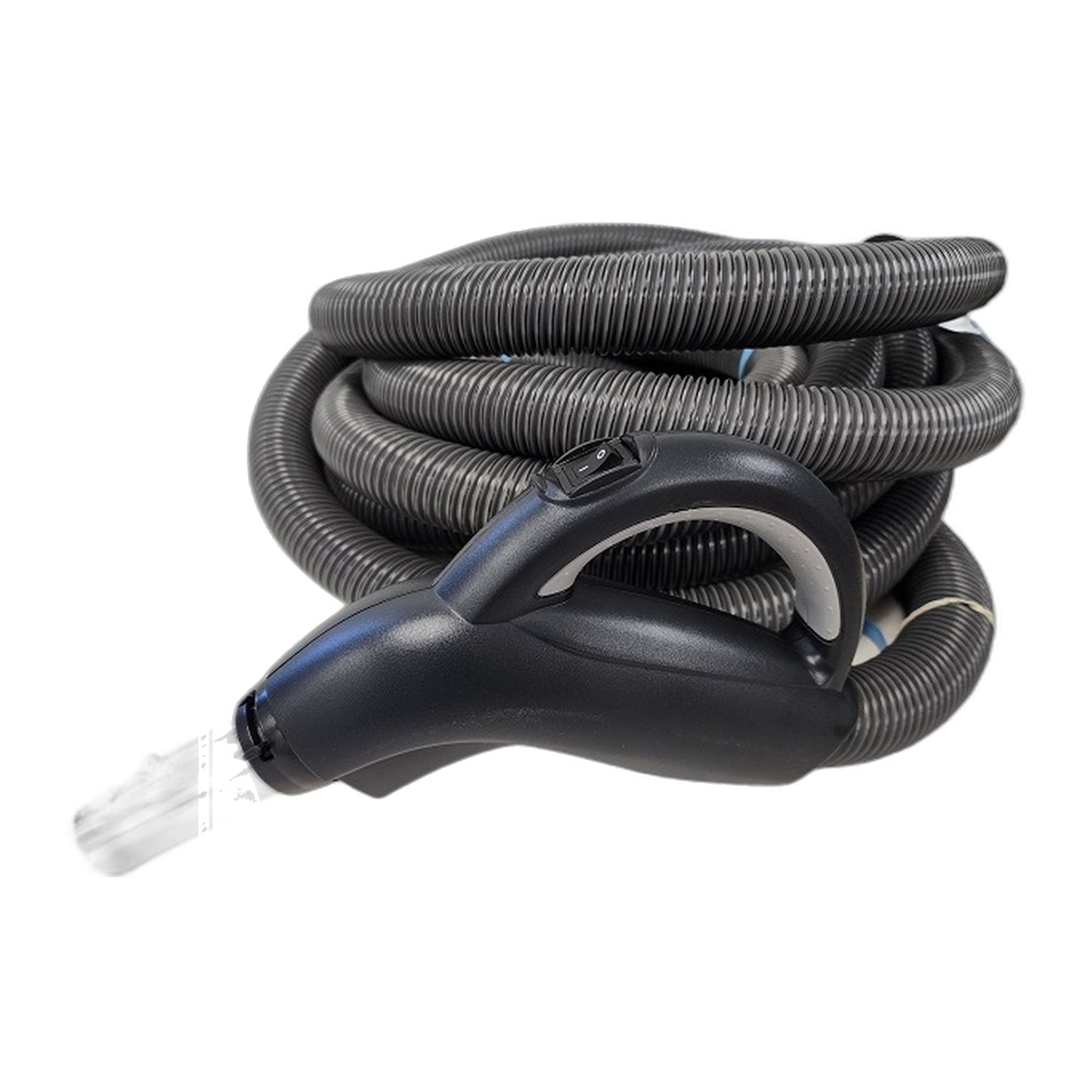 Progression Handle 35 ft Low Volt Button-Lock Central Vacuum Hose, Silver