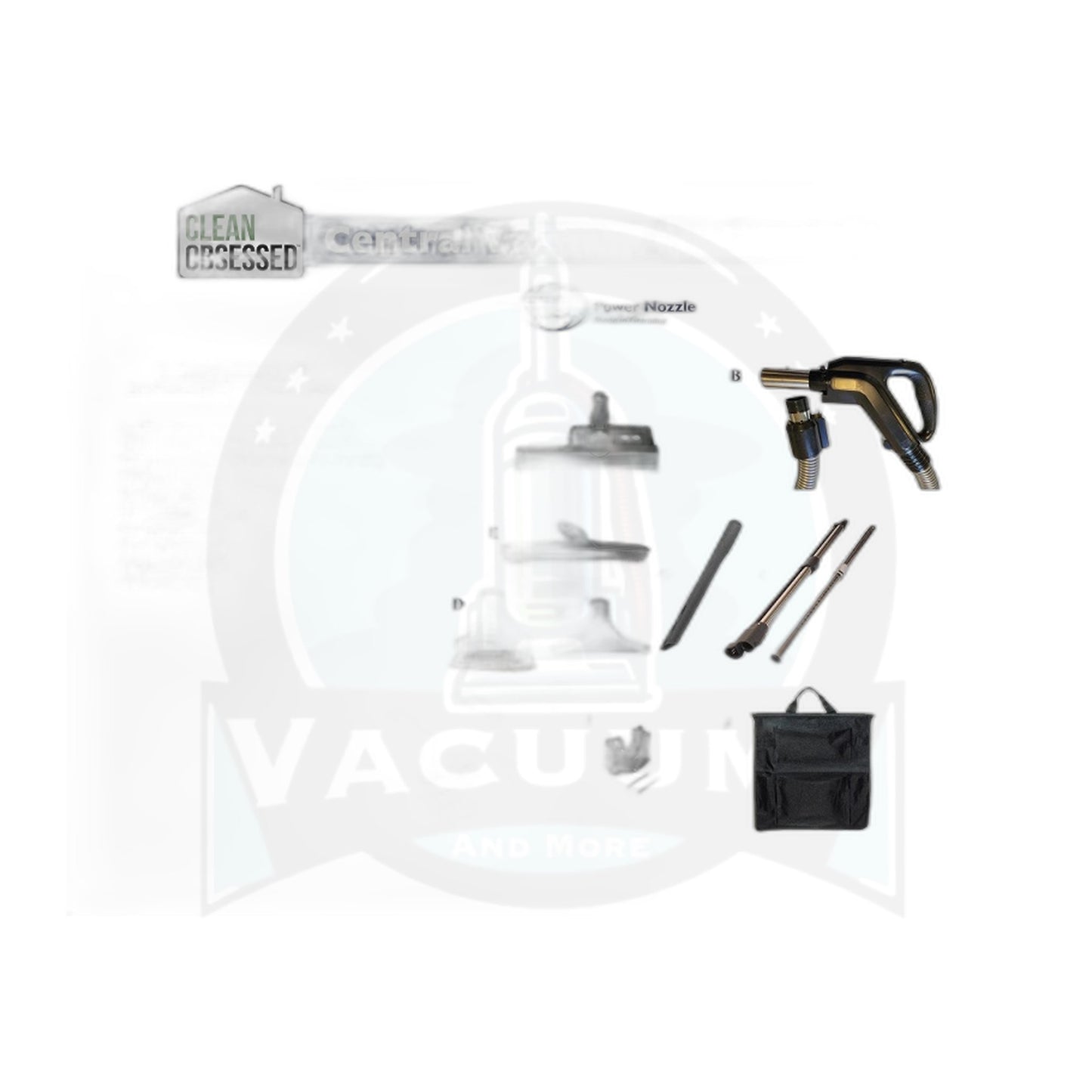 Clean Obsessed Complete SEBO Central Vac Kit, 30' Direct-Connect Hose, 15" Power Nozzle