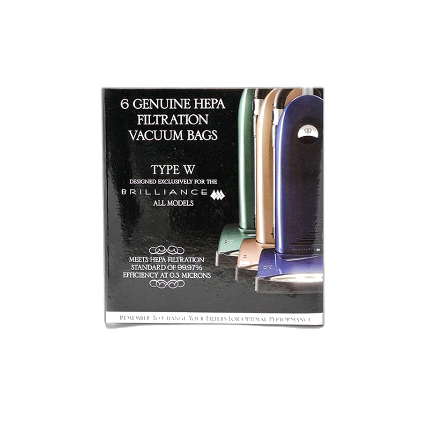 Riccar RWH-6 Type W HEPA Bags for Brilliance Upright, 6-Pack