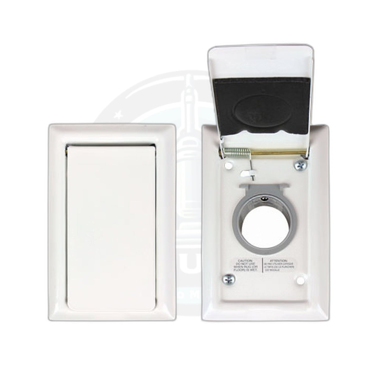 VacuMaid White Metal Central Vacuum Inlet Valve with Microswitch, 1-1/4"