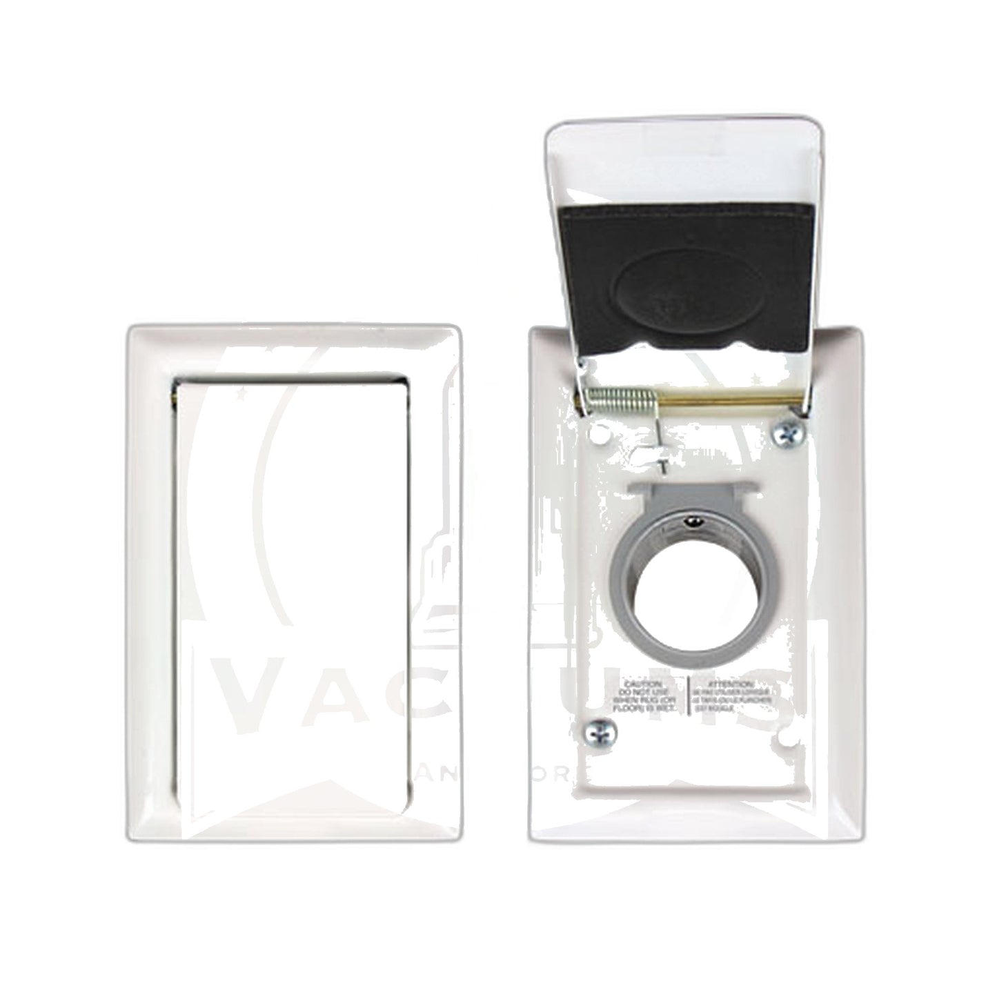 VacuMaid White Metal Central Vacuum Inlet Valve with Microswitch, 1-1/4"