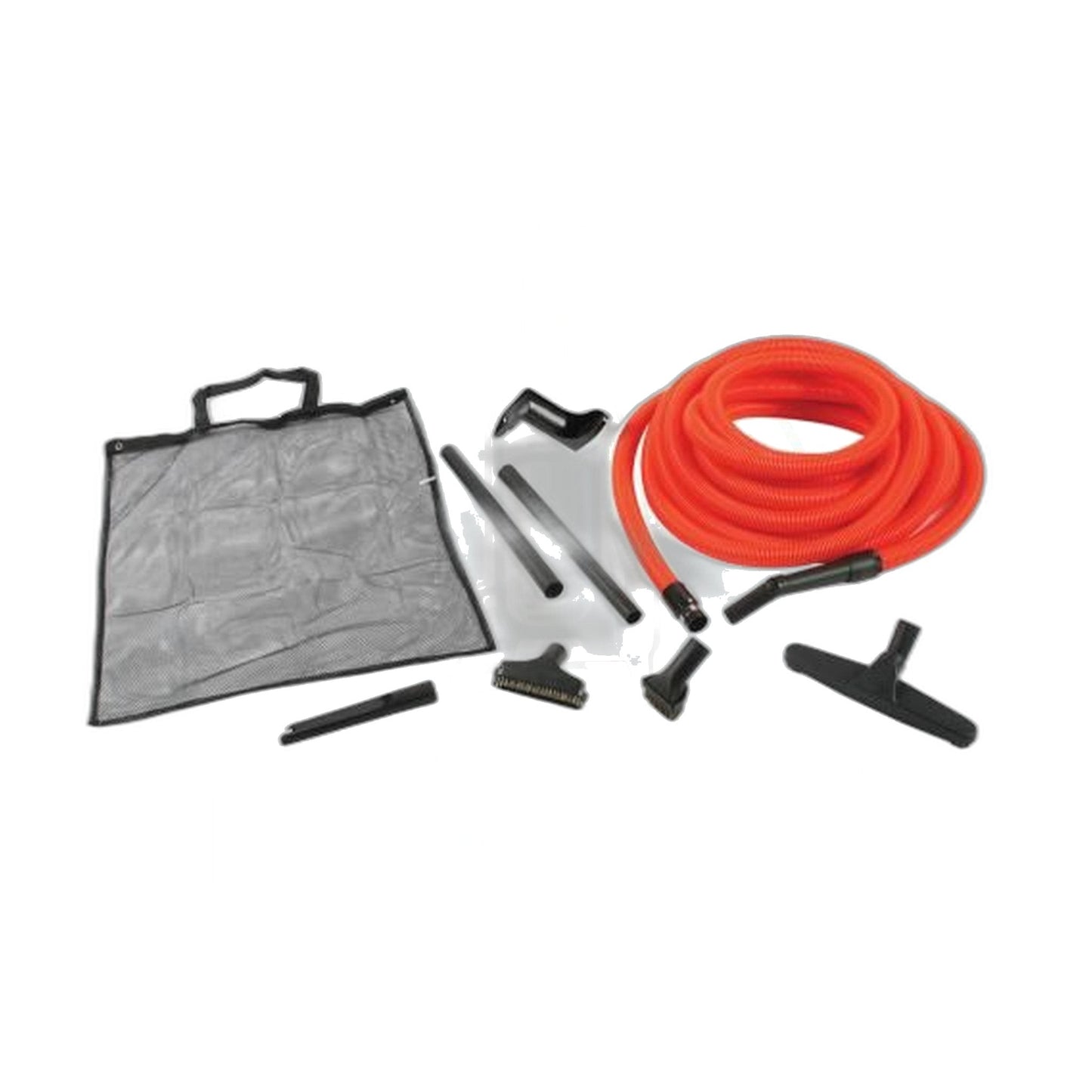 Central Vacuum Garage Deluxe Kit, 50' Orange Hose & Tool Set