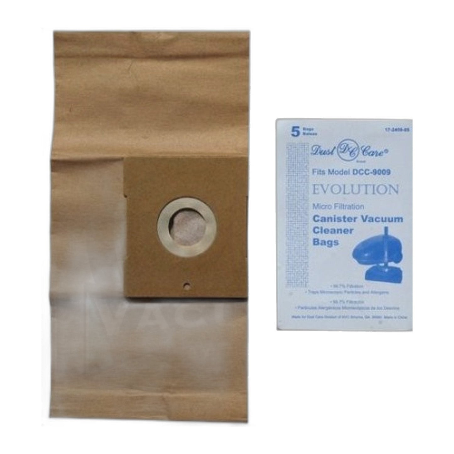 DustCare DCC-9009 Paper Vacuum Bags, 5-Pack