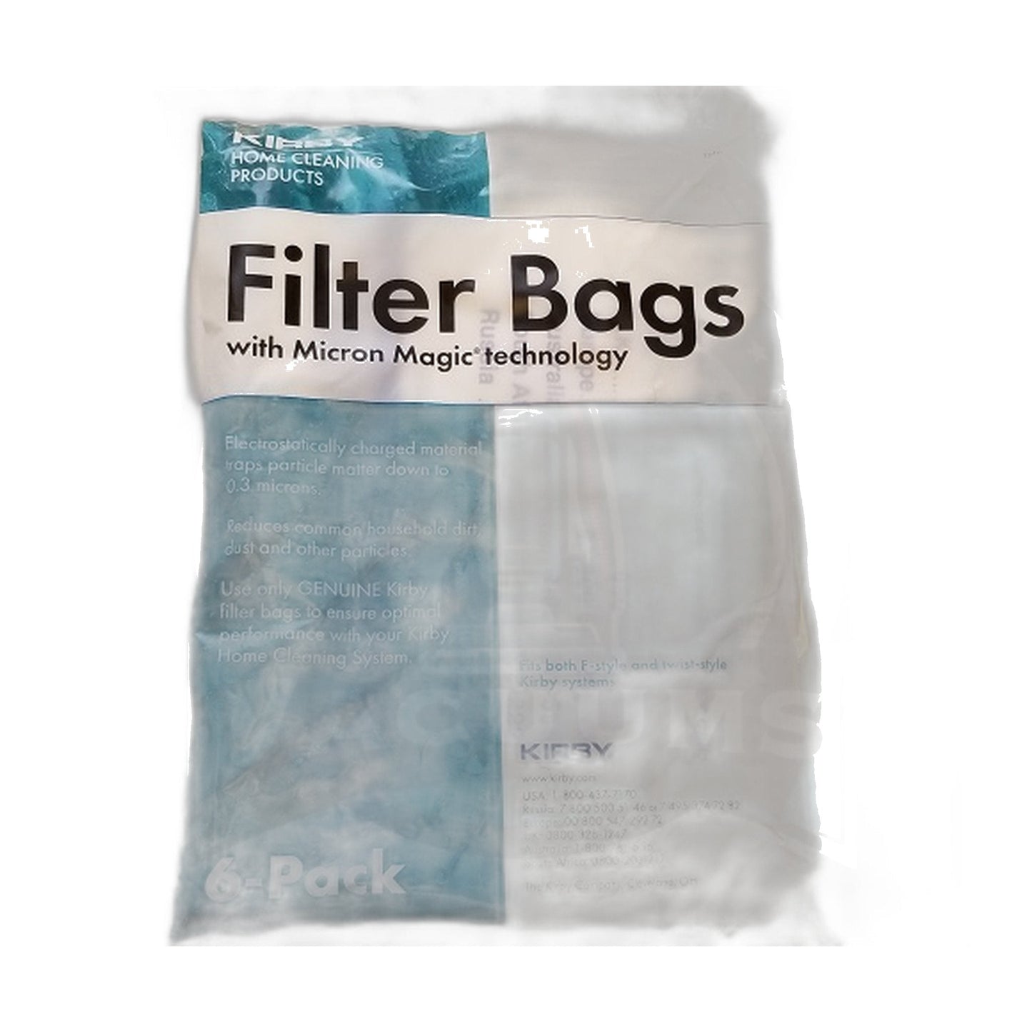 Kirby Type F Micro Allergen Synthetic Bags 6-Pack (Fits Twist & Sentria)