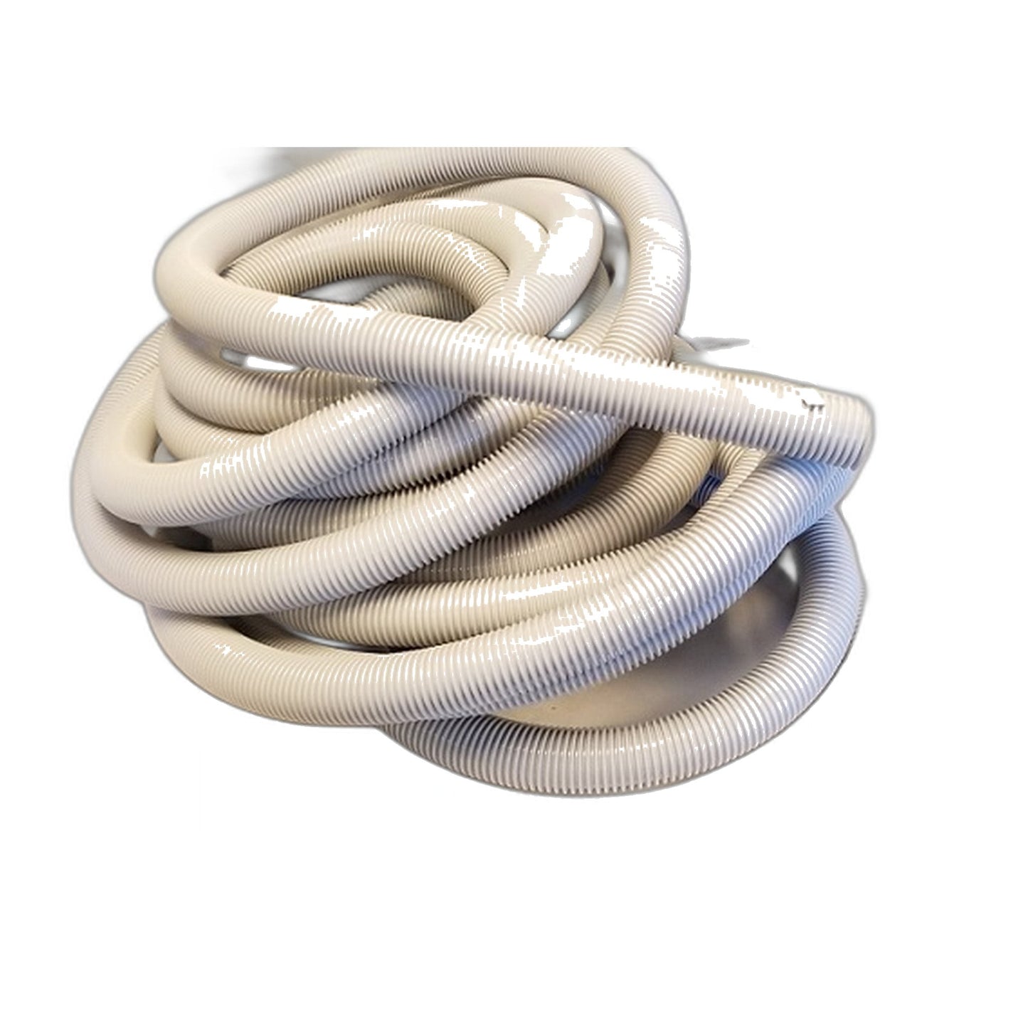 60' x 1-3/8" Ultralite Crushproof Vacuum Hose, Light Grey
