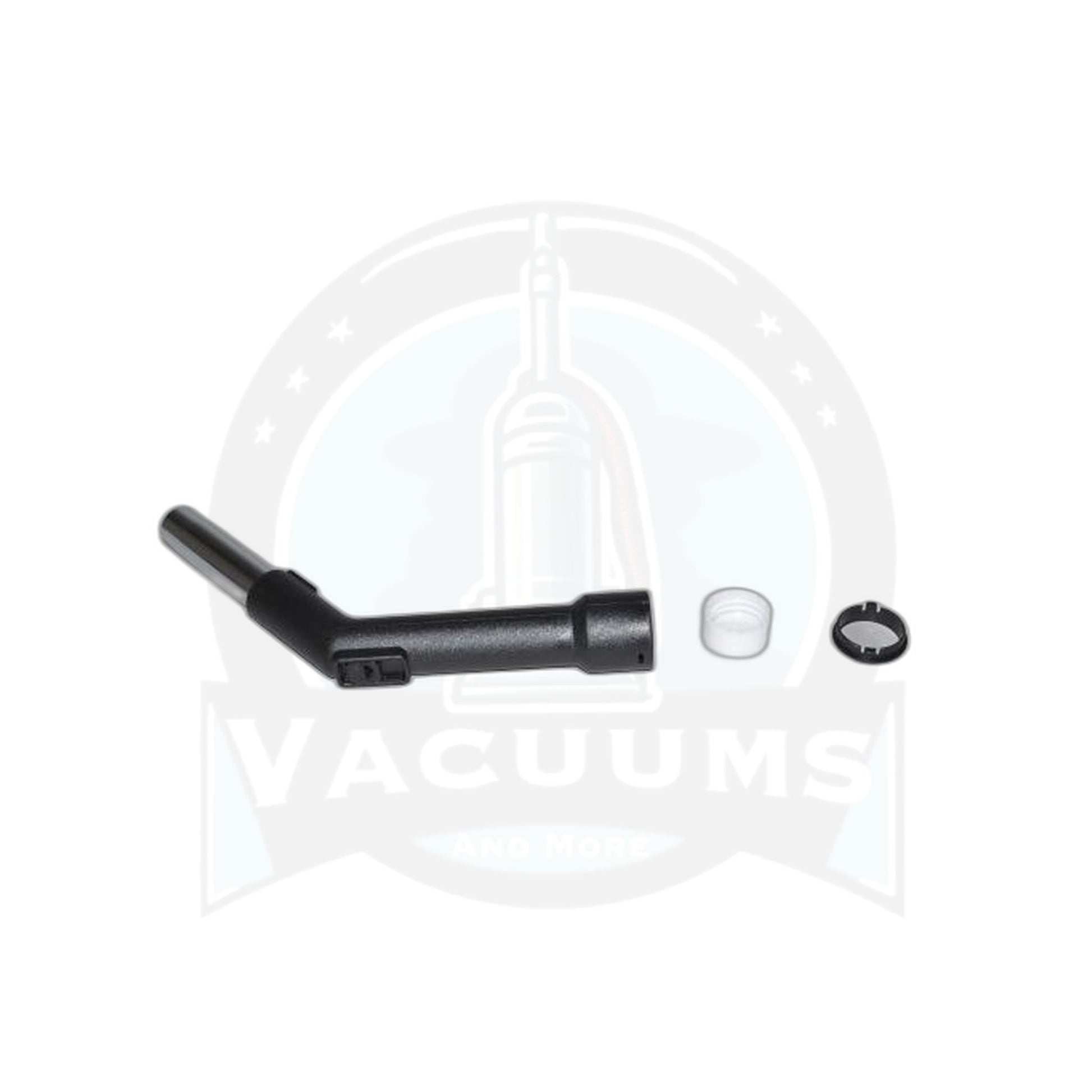 Curved Hose End - 1.25 Inch Metal with Repair Kit, Black - Vacuums and More