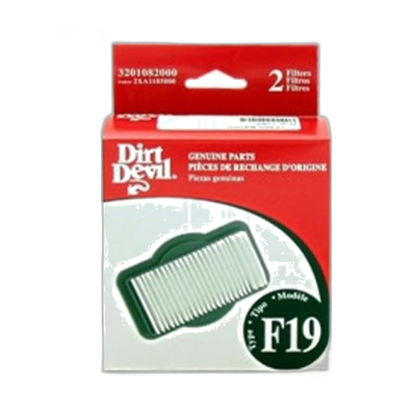 Royal / Dirt Devil F19 Filters 2-Pack, Broom Vac BV2010