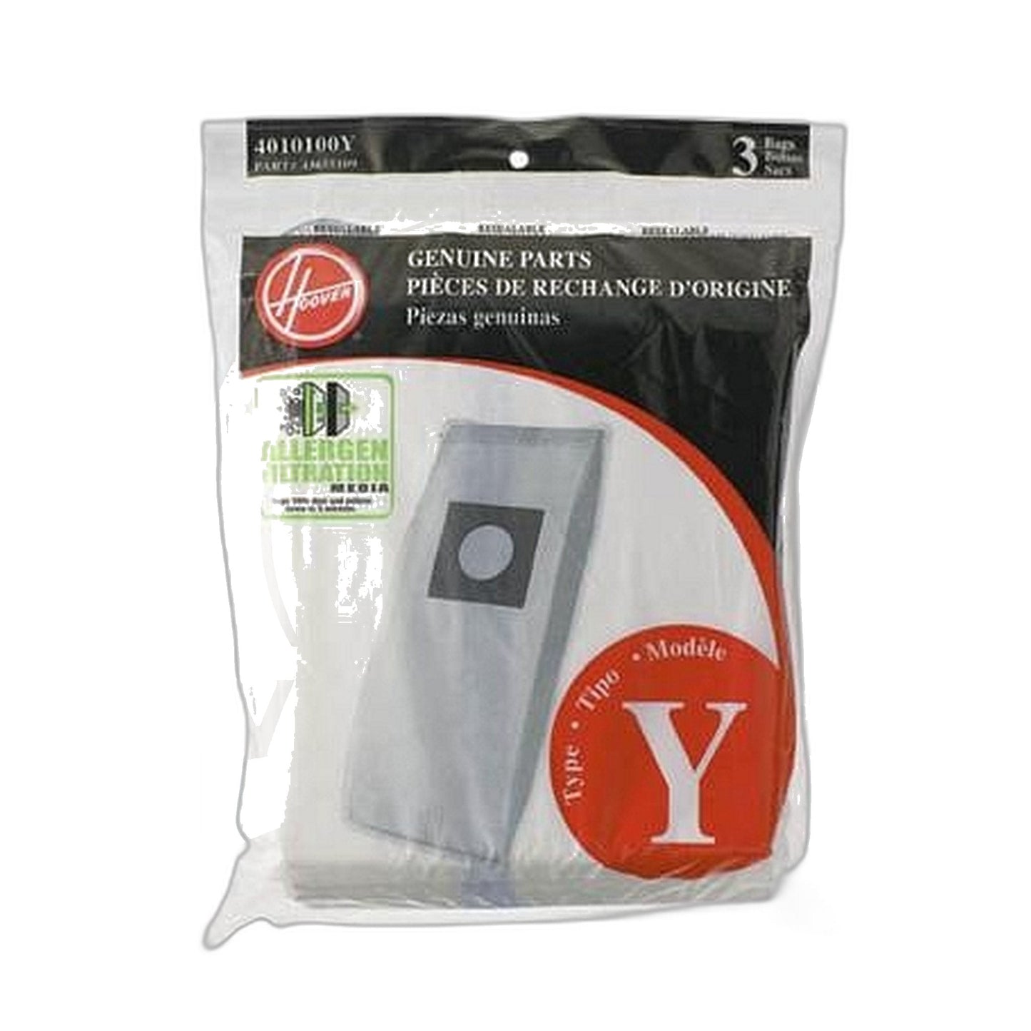 Hoover Type Y or Z Original Allergen Paper Vacuum Bags 3-Pack