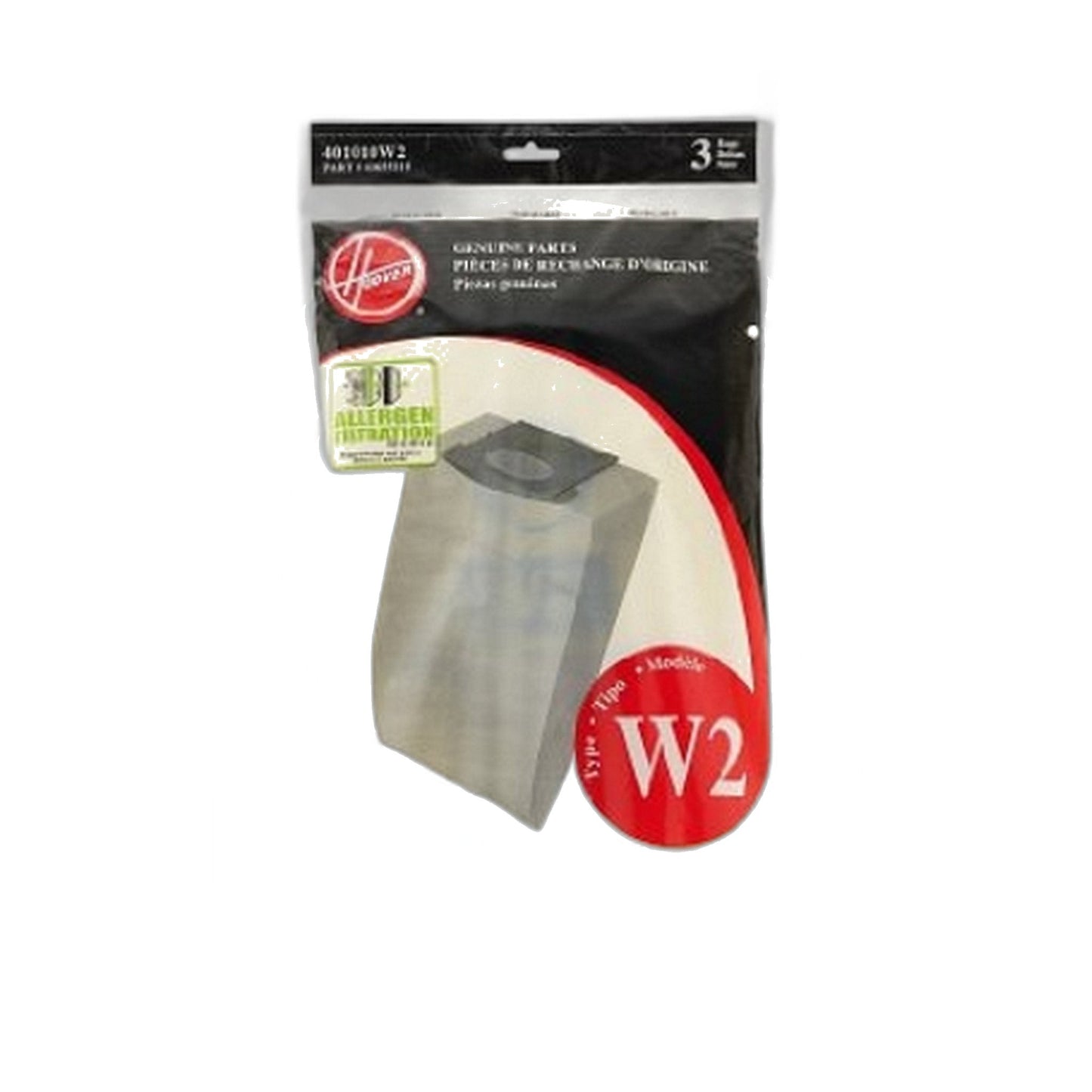 Hoover Type W2 Original Allergen Paper Vacuum Bags 3-Pack