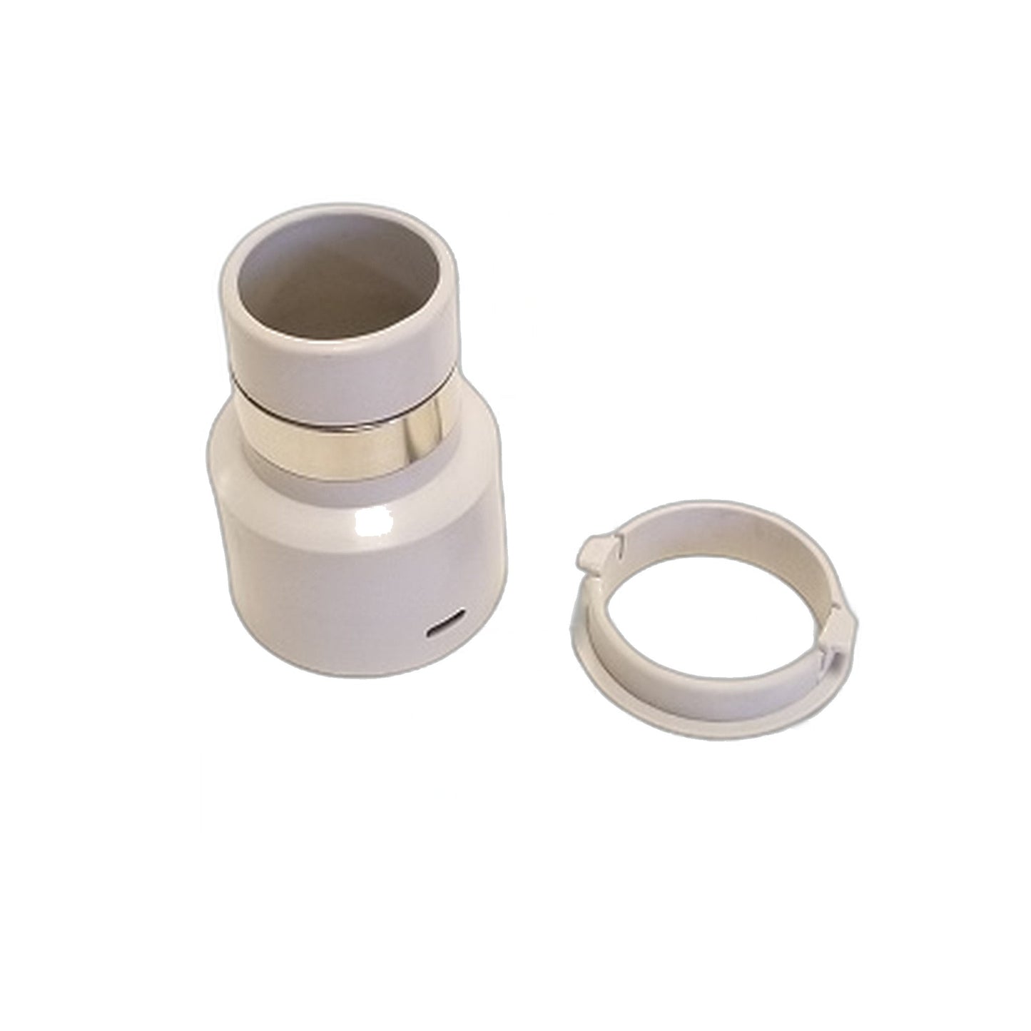 1-1/4" Metal-Banded Swivel CV Hose Cuff, Pearl/Light Grey