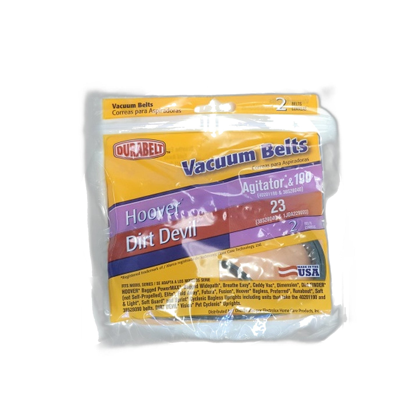 Hoover Elite, PowerMax & DD Vision 23 Vacuum Belt, 2-Pack (Style 040)