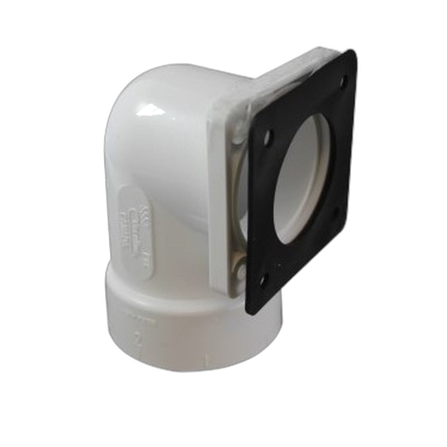 Vaculine 90-Degree Long Flanged Elbow with Gasket, White (75/Case)