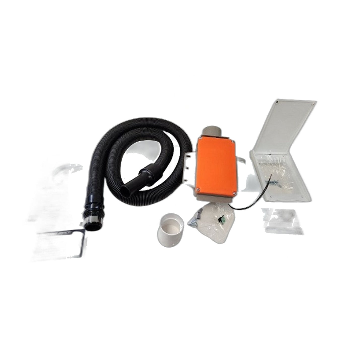 H.P. Spot Retractable Central Vacuum Hose Kit, 15' Hose with Rough-In Box & Door