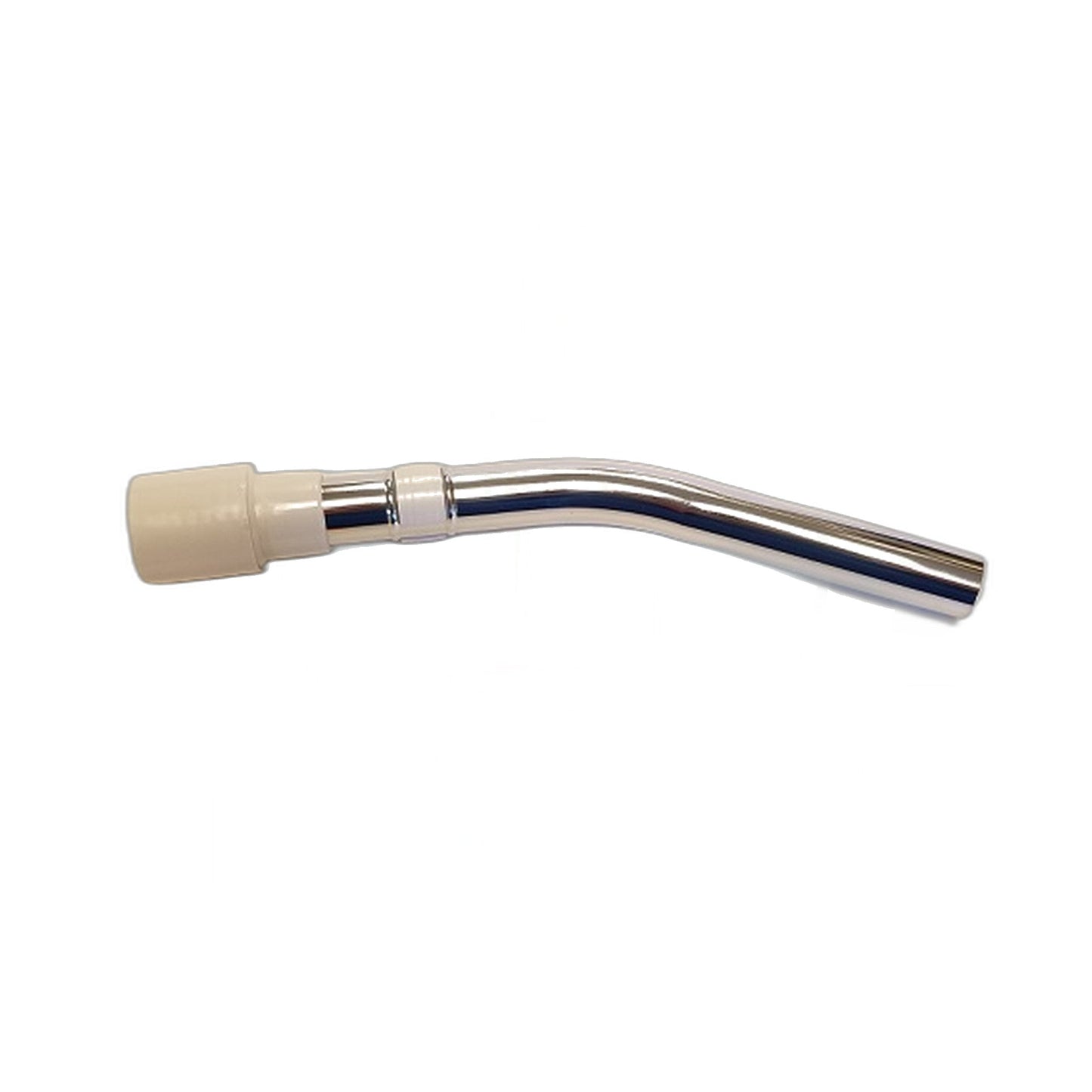 Fit All Curved Chrome Hose End, Friction Fit 1-3/8" Light Grey Cuff