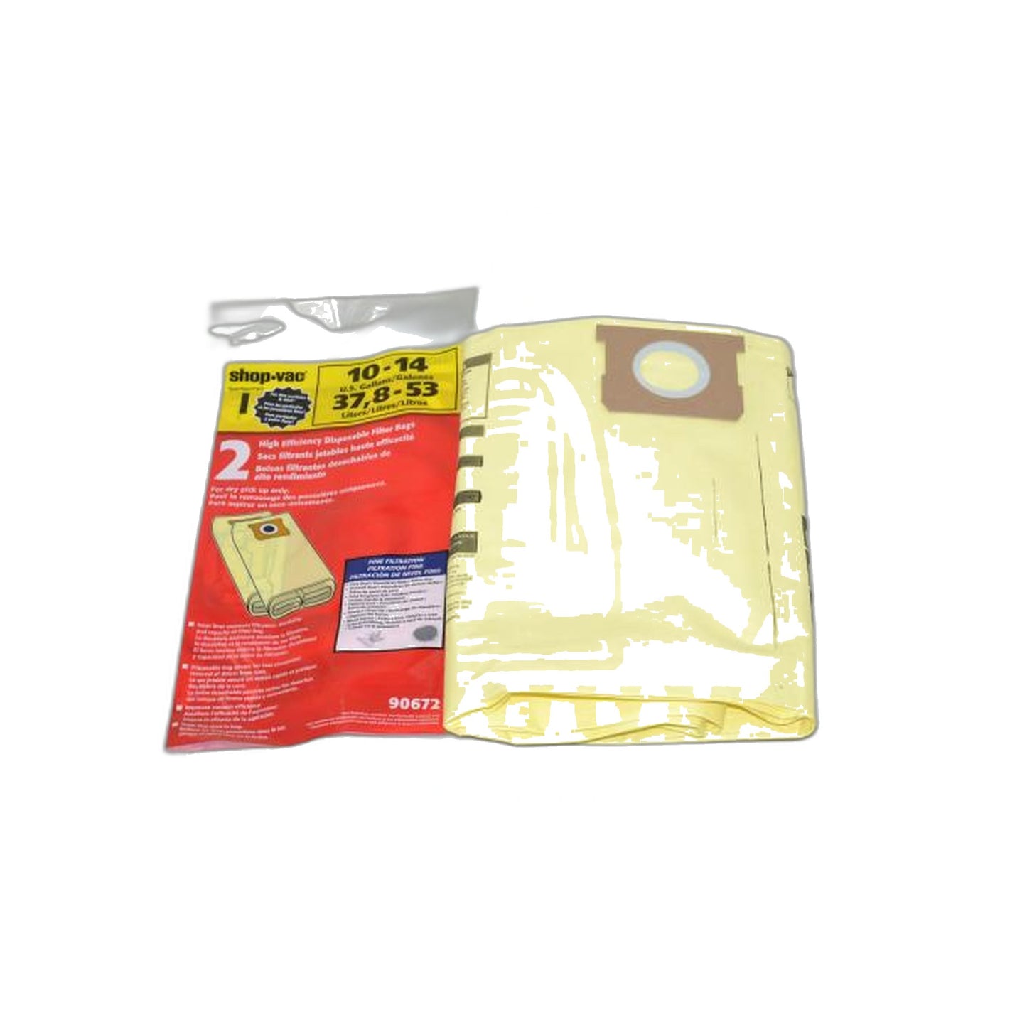 Shop-Vac Type I High Efficiency Drywall Paper Bags - 10-14 Gallon, 2 Pack