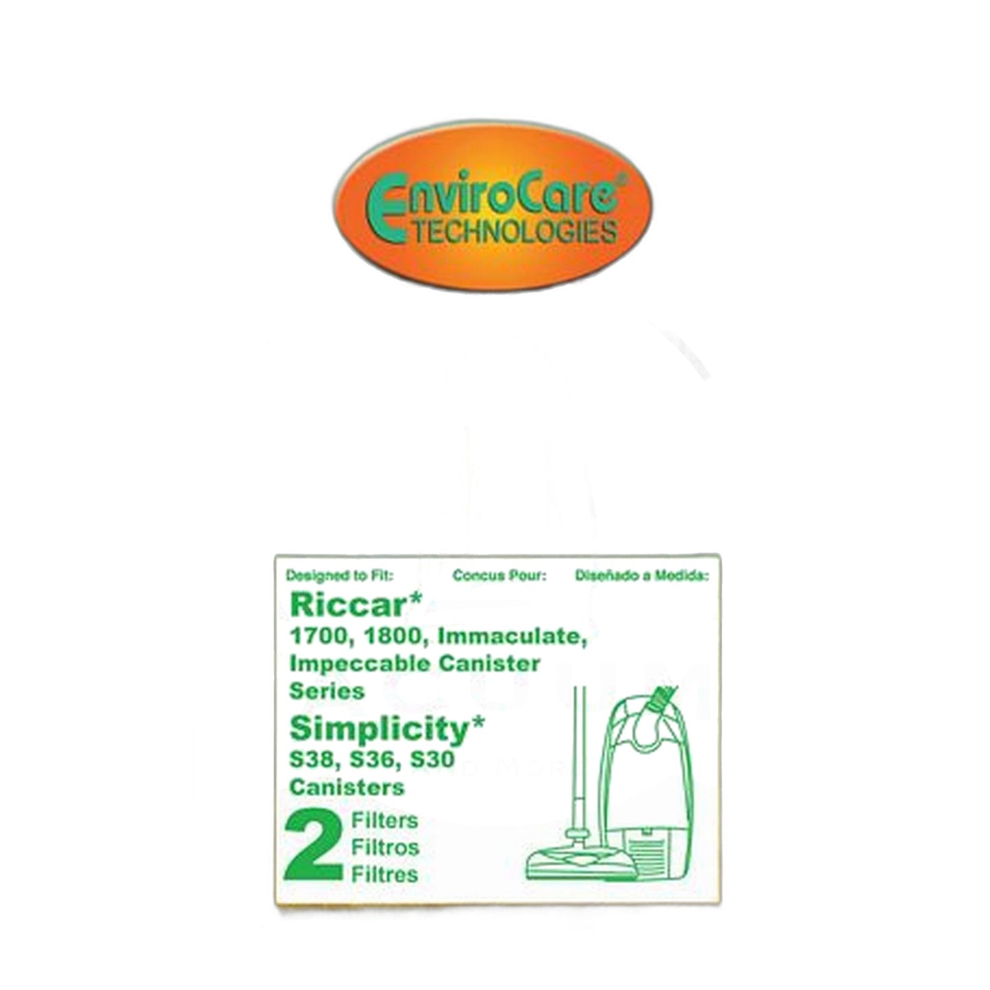 Riccar RF17 / 1800 & Simplicity SF13 S-Class Canister HEPA Filter, 2-Pack