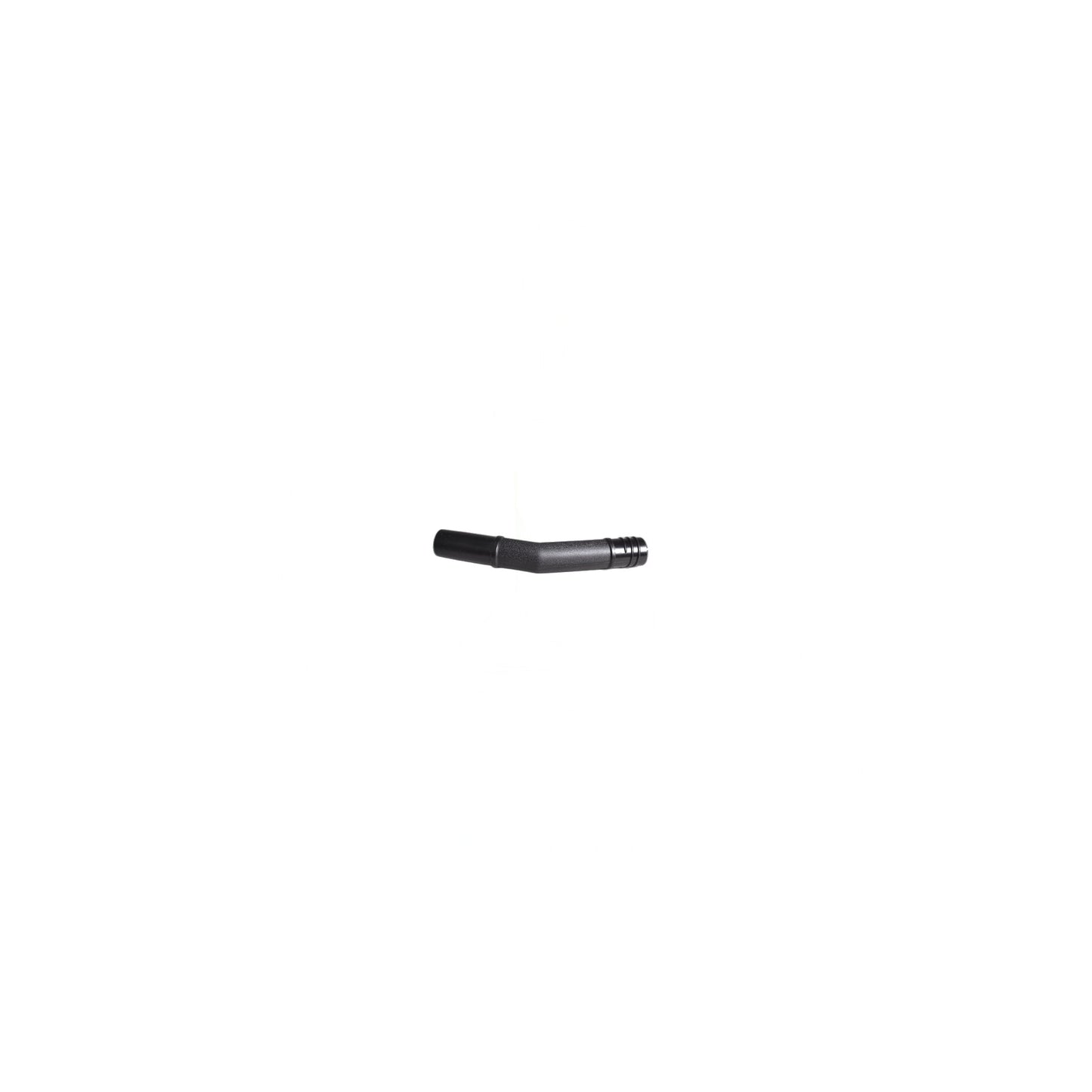 Curved Hose End - Black with Threads, Plastic