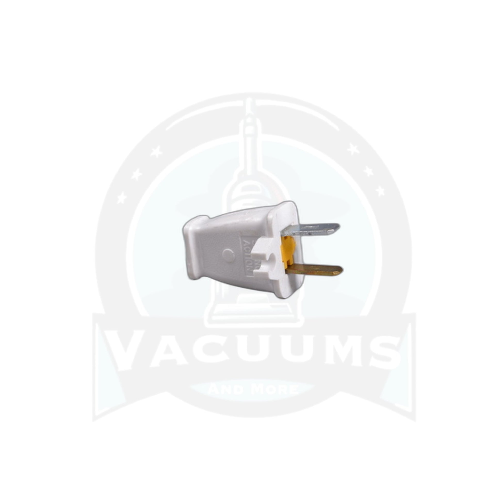 White Male Plug with Sta-Tite Grip - Vacuums and More