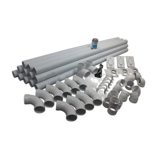 Johnny Vac Central Vacuum Installation Kit - Pipe, Low-Voltage Wire & 3 Inlets