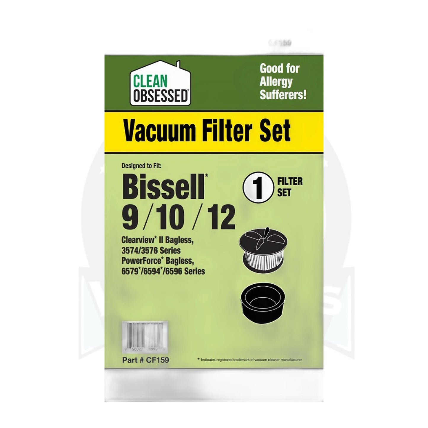 Clean Obsessed Bissell Style 9/10/12 Filter Set (Pre & Post Motor)