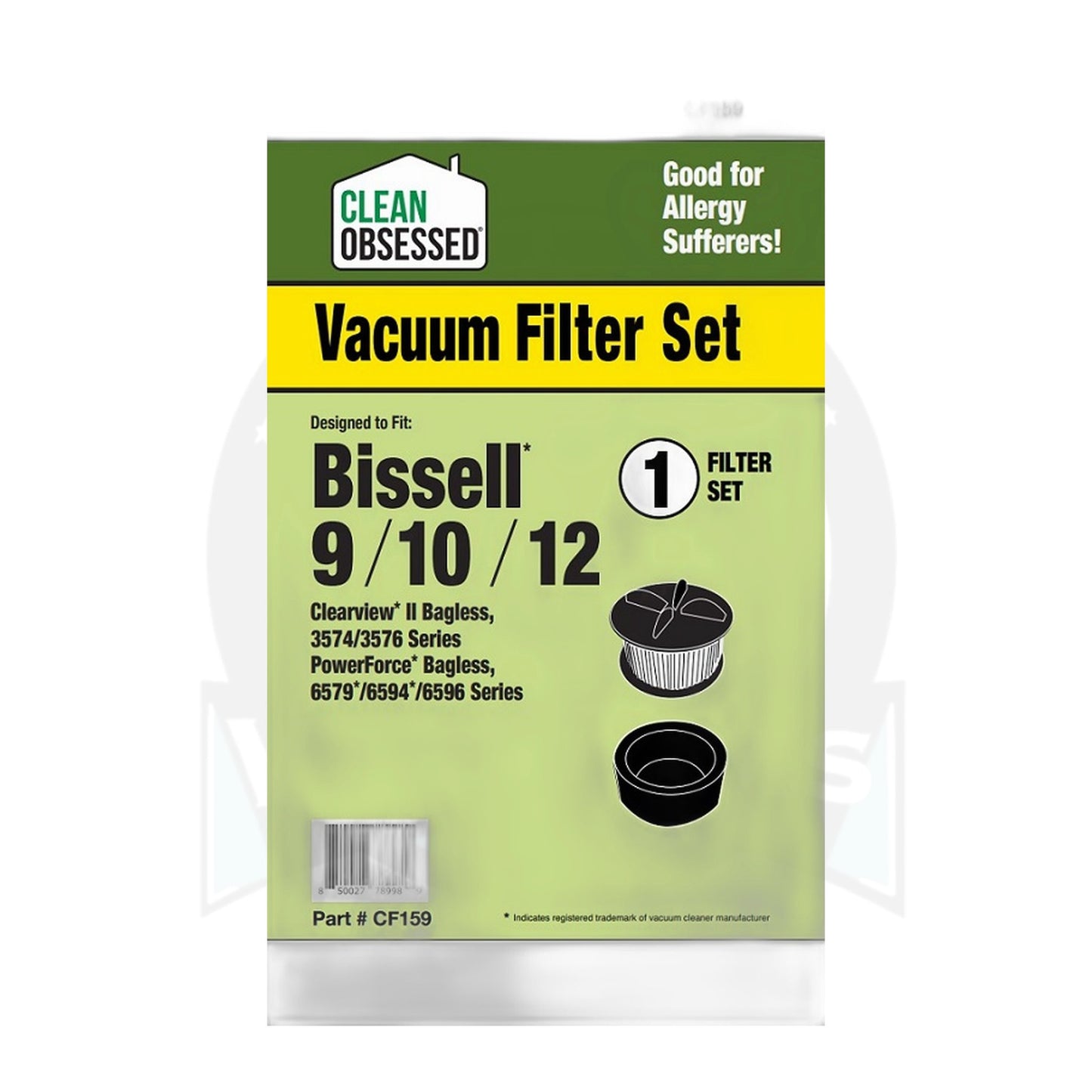 Clean Obsessed Bissell Style 9/10/12 Filter Set (Pre & Post Motor)