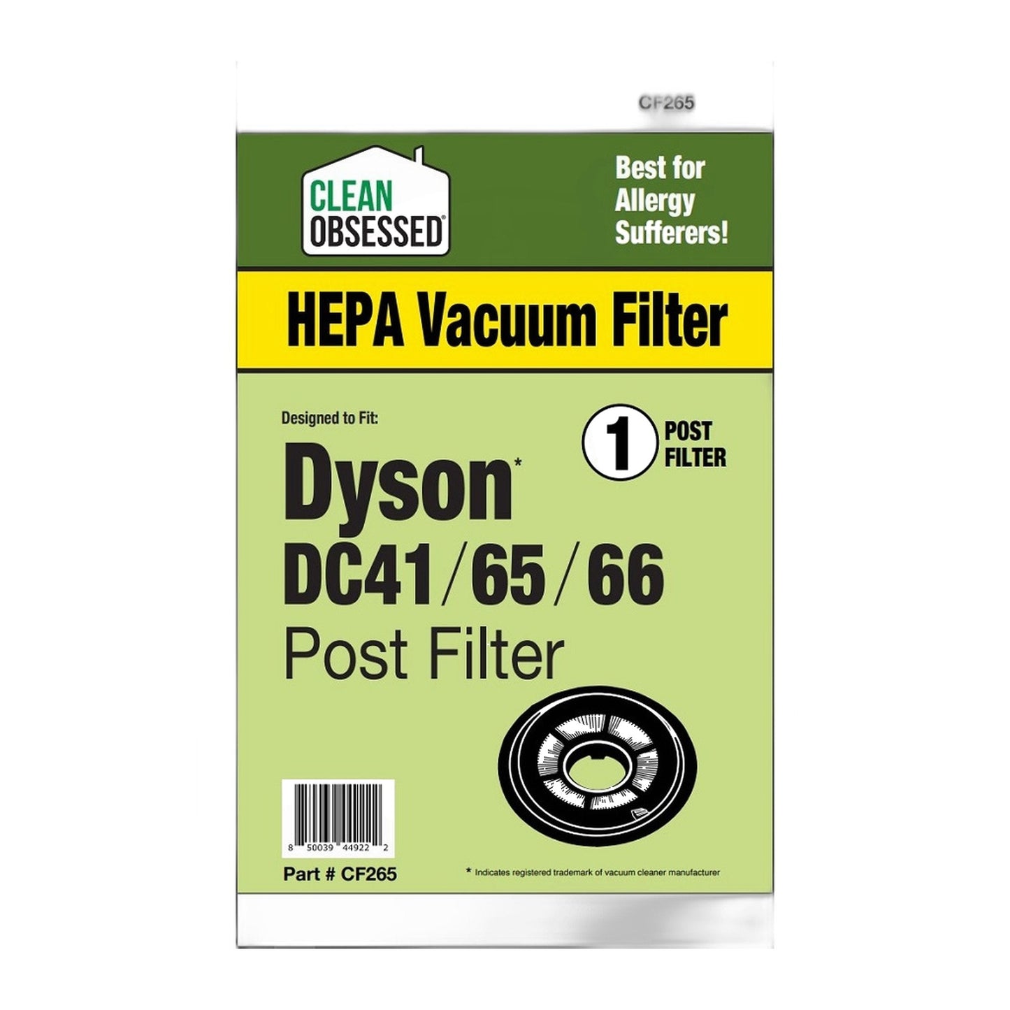 Clean Obsessed HEPA Filter for Dyson DC41, DC65, UP13, UP20 & UP30