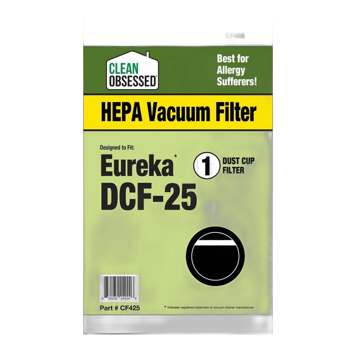Eureka DCF-25 Filter for AirSpeed AS Series & 5400 (Replacement)