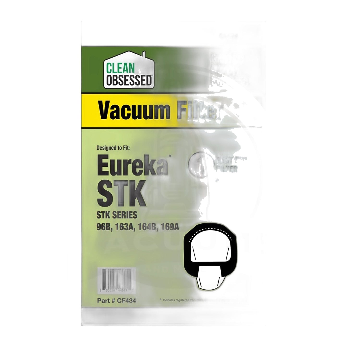 Eureka Stick Vac Dust Cup Filter for STK Series 96B, 162A, 164B, 169A