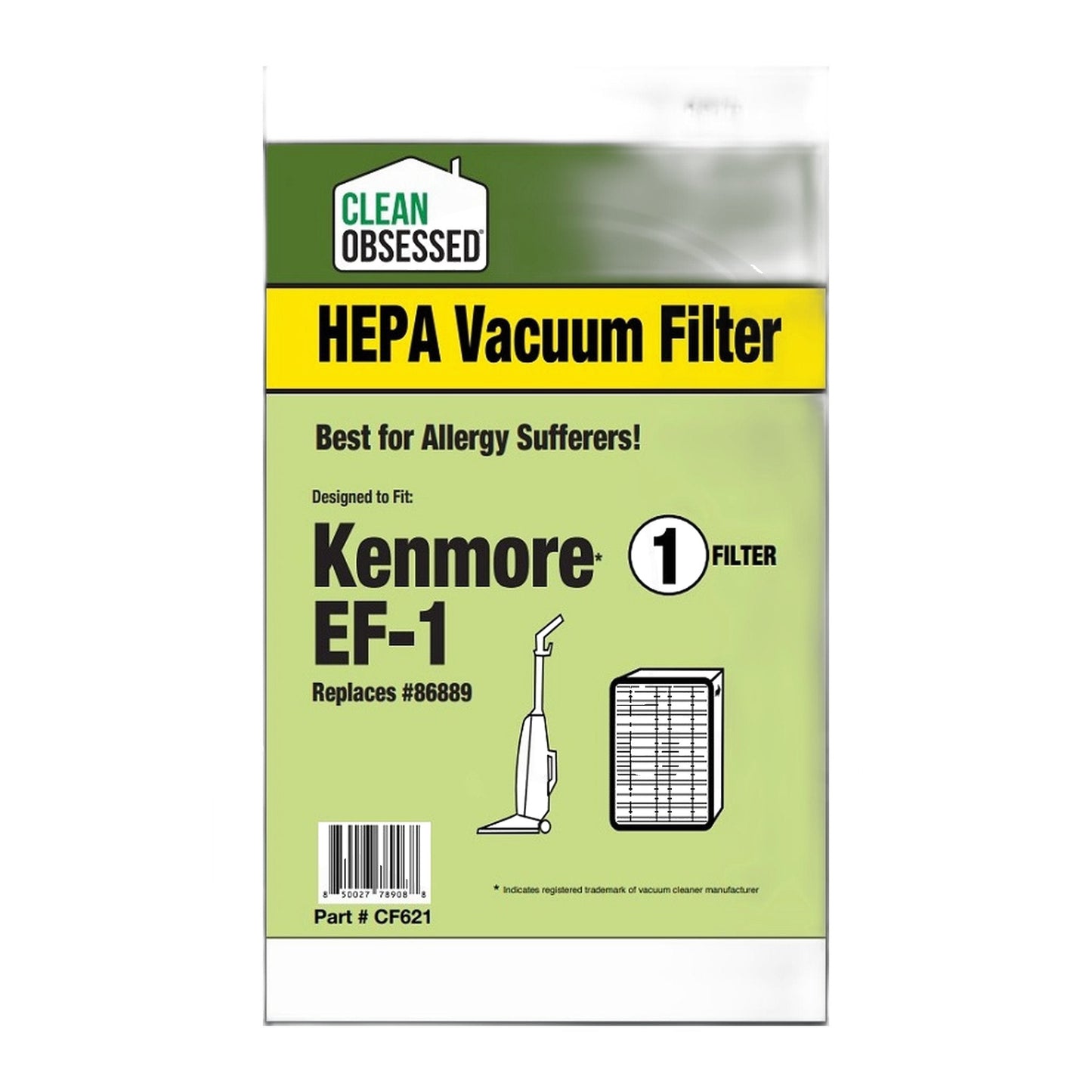 Clean Obsessed Kenmore EF-1 HEPA Filter for Progressive Canisters (86889)