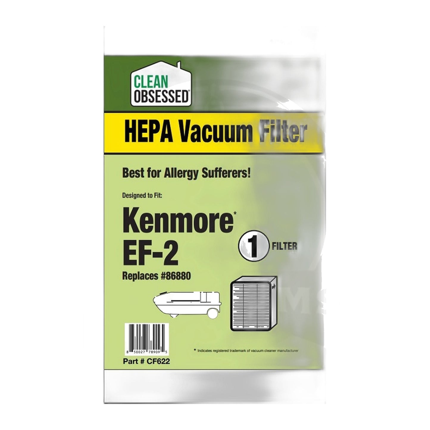 Clean Obsessed Kenmore EF-2 HEPA Filter w/ Charcoal (86880)