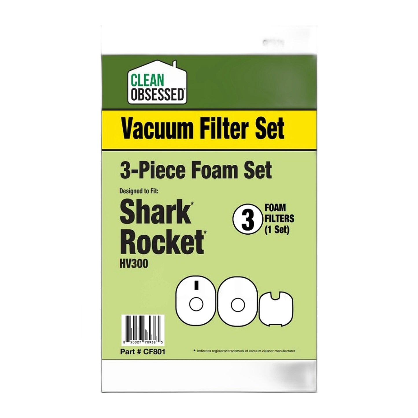 Foam Filter Set for Shark Rocket HV300 HV301 HV302 HV305 HV310