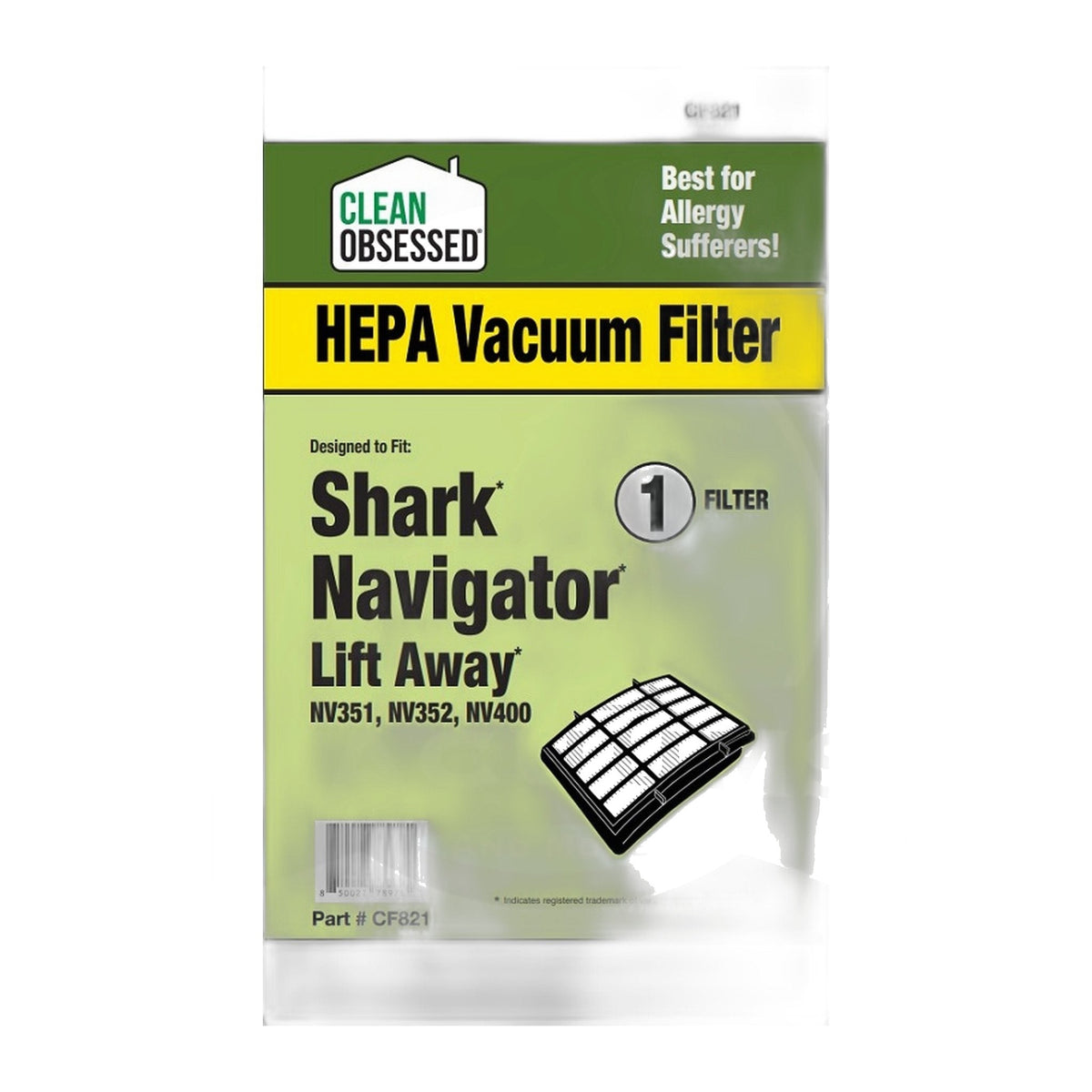 Clean Obsessed HEPA Filter for Shark Navigator NV350 NV360 NV370 NV400