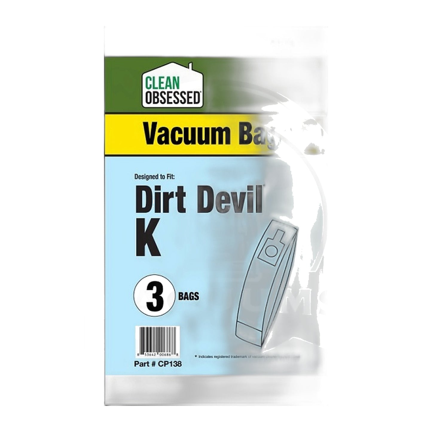 Clean Obsessed Type K Micro Paper Bags for Royal & Dirt Devil, 3-Pack