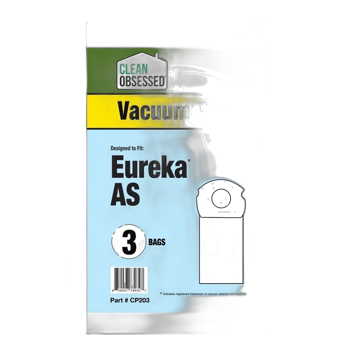 Clean Obsessed Type AS Micro Paper Vacuum Bags for Eureka (3-Pack)